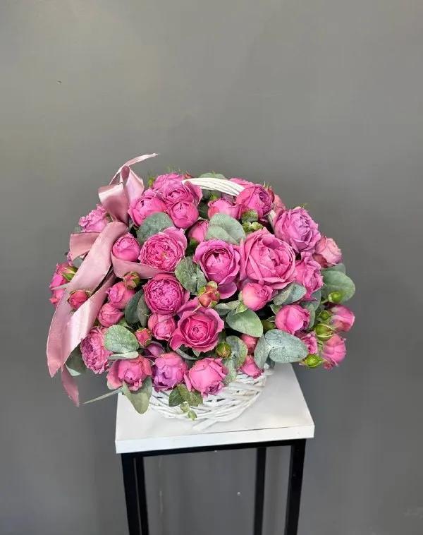 Peonies in a basket | ծաղիկներ, ծաղկեպսակներ, բույսեր - առաքում Երևան