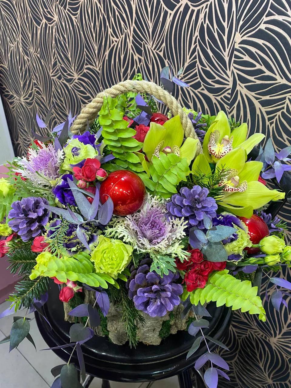 Creative Christmas basket | ծաղիկներ, ծաղկեպսակներ, բույսեր Երևան