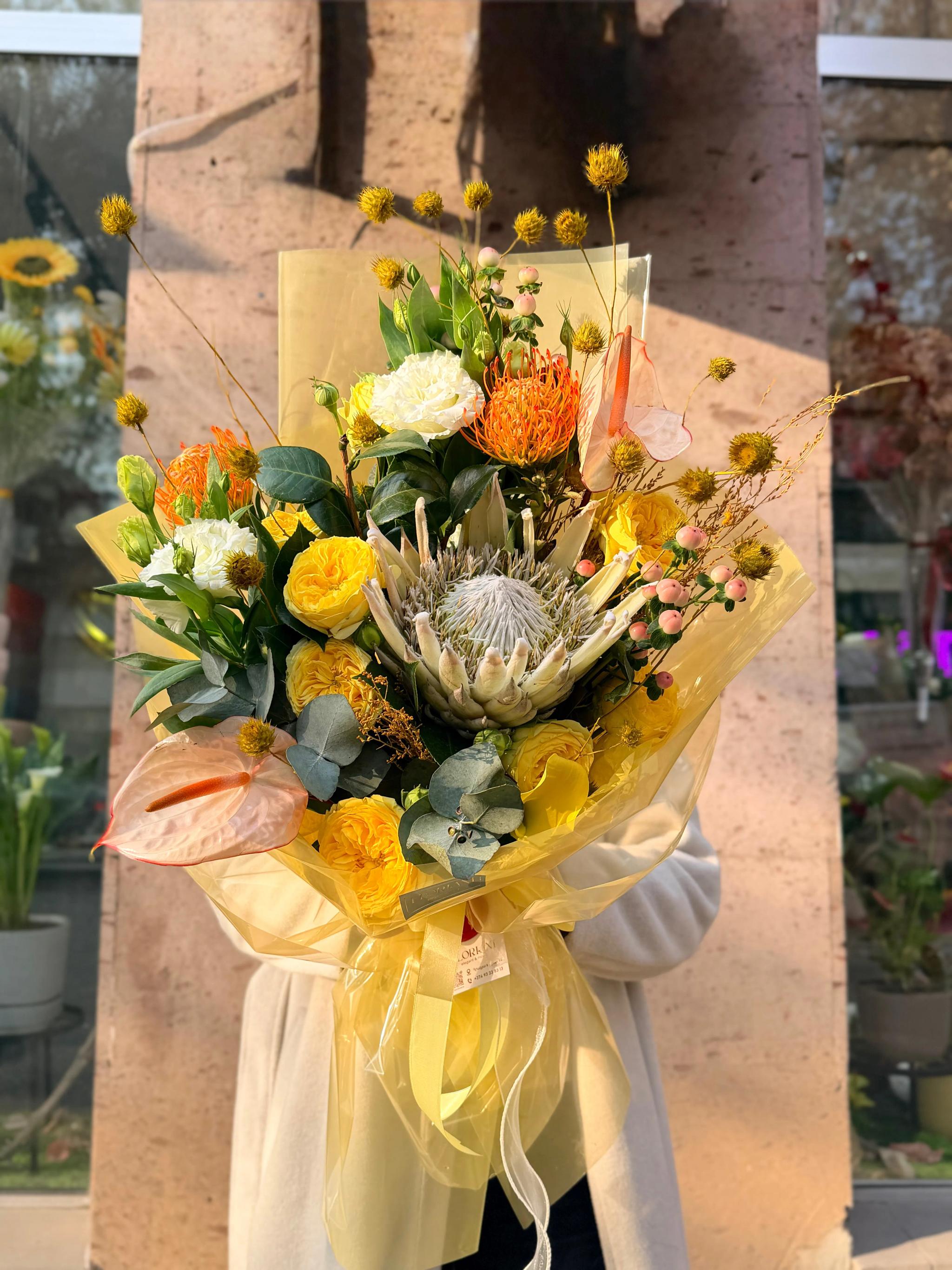 Yellow floral mix | ծաղիկներ, ծաղկեպսակներ, բույսեր Երևան