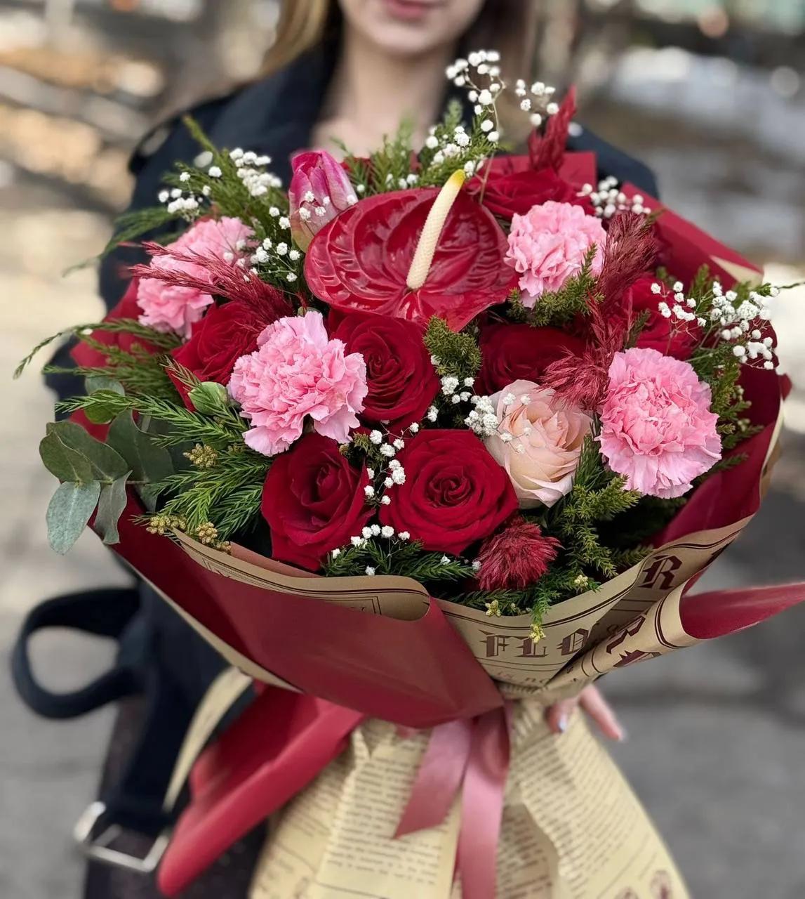 Gorgeous red bouquet | ծաղիկներ, ծաղկեպսակներ, բույսեր Երևան