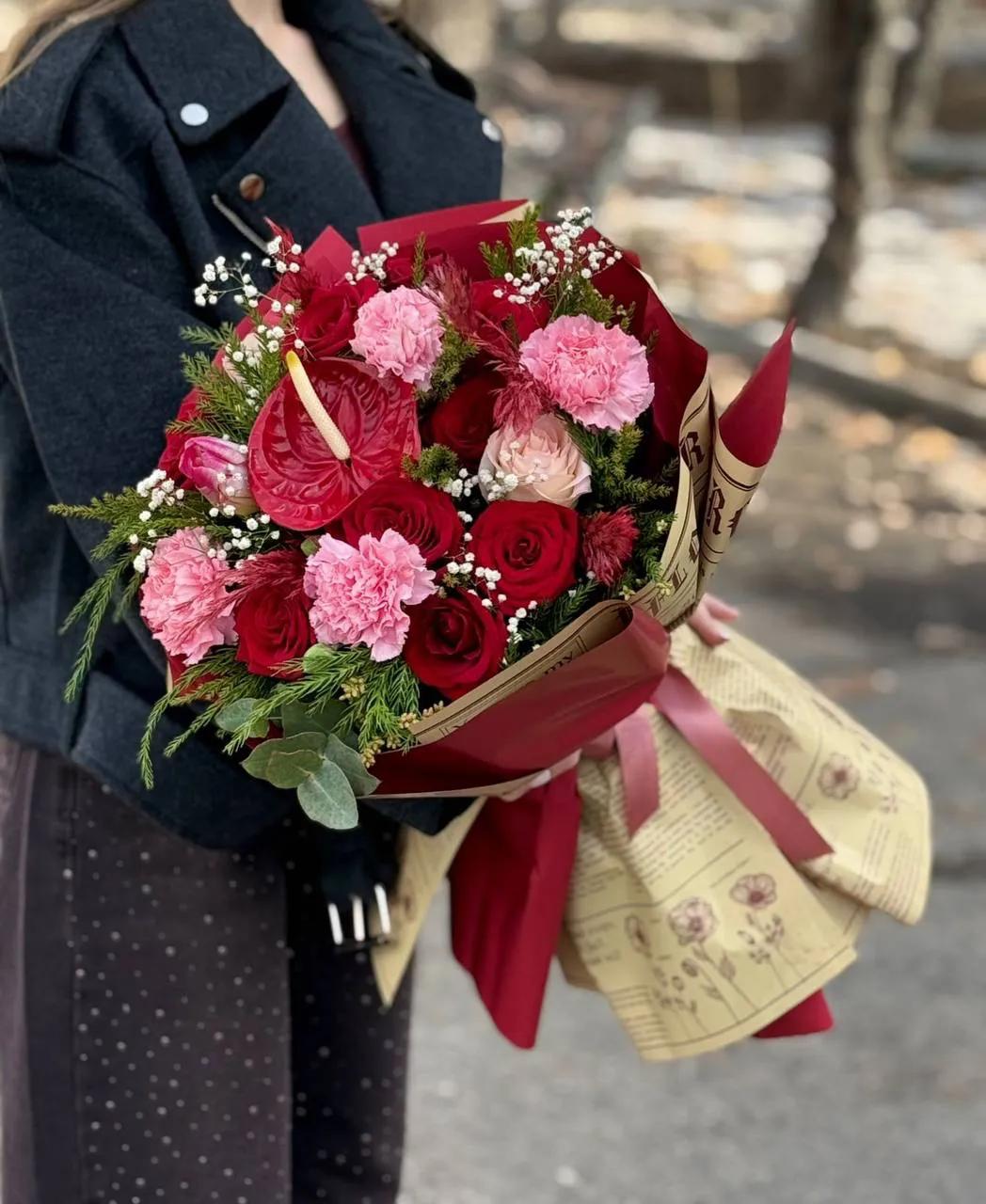 Gorgeous red bouquet | ծաղիկներ, ծաղկեպսակներ, բույսեր Երևան