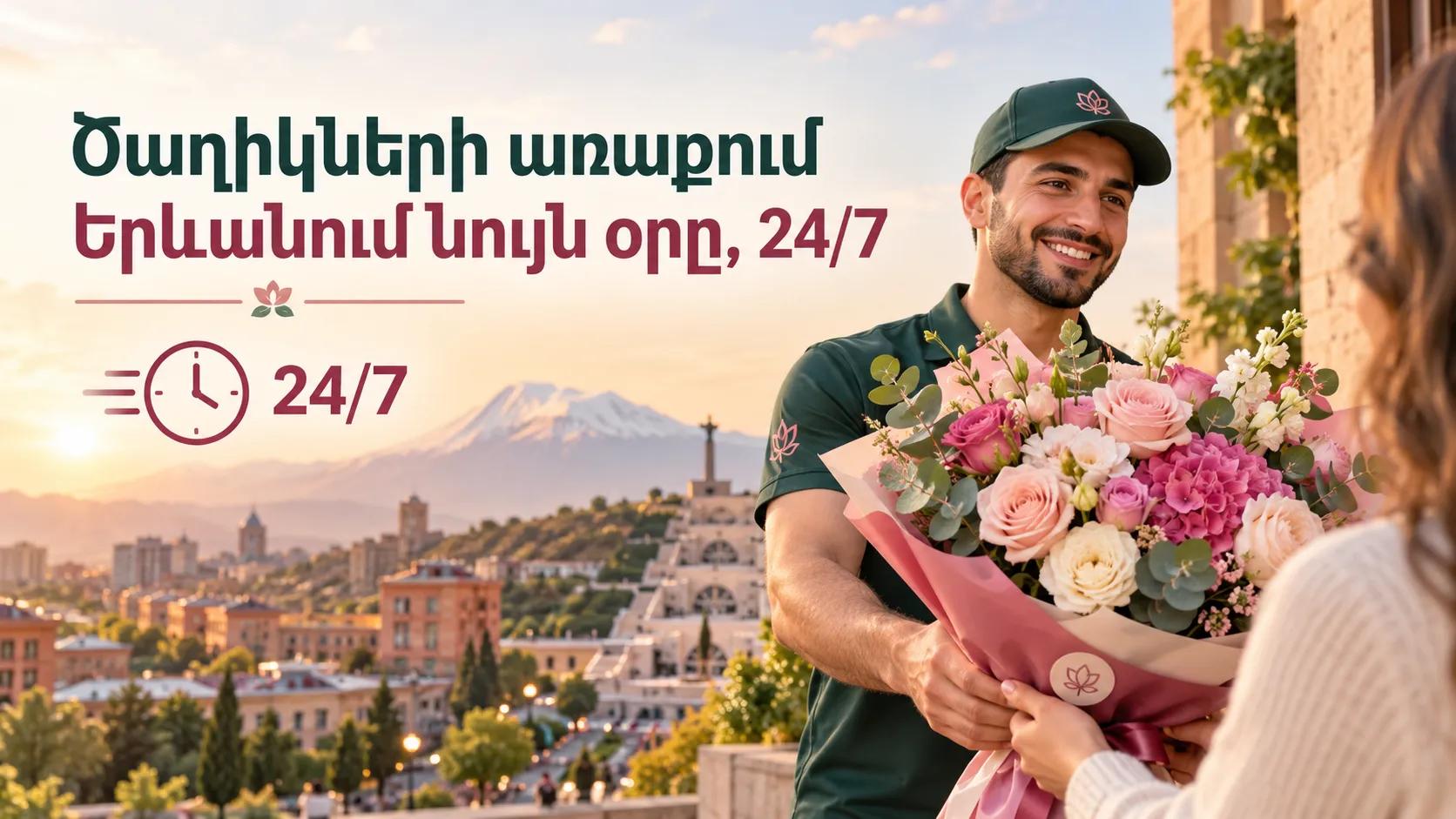Доставка цветов в тот же день в Ереване, 24/7.