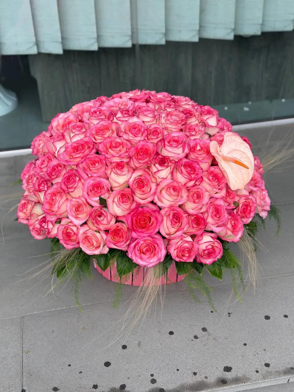 Pink roses in a basket | ծաղիկներ, ծաղկեպսակներ, բույսեր Երևան Pink roses in a basket | ծաղիկներ, ծաղկեպսակներ, բույսեր Երևան